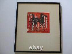 Painting Vintage 1960's Signed Horse Horse Expressionist Abstract Modernism Pop