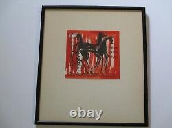 Painting Vintage 1960's Signed Horse Horse Expressionist Abstract Modernism Pop