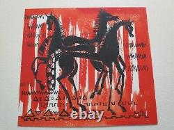 Painting Vintage 1960's Signed Horse Horse Expressionist Abstract Modernism Pop