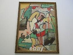 Peterson Oil Painting Vintage Abstract Expressionism Modernism Cubist Cubism