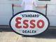 Porcelain Esso Sign Large Dealer Oil Vintage Gas Garage Pump