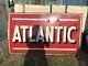Porcelain Vintage Atlantic Gas Station Sign Large Oil Pump Can Garage Wall Decor