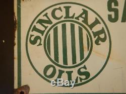 RARE EARLY Sinclair Oil / Gas Vintage Porcelain Lease Sign PRE DINO