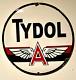 Rare Vintage C. 1950's Tydol Flying A Gas & Oil Porcelain Sign Petroliana 20d