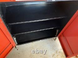RARE Vintage 2 piece FORD MOTORCRAFT Parts Cabinet from Dealer Gas & Oil sign