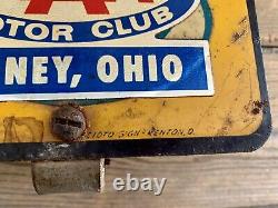 RARE Vintage AAA HIGH SCHOOL DRIVER EDUCATION Metal SIGN W Brackets Sidney OH