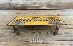 RARE Vintage AAA HIGH SCHOOL DRIVER EDUCATION Metal SIGN W Brackets Sidney OH