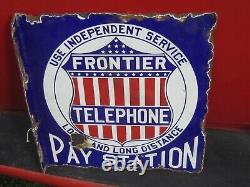 REAL! Vintage porcelain TELEPHONE advertising Flange sign. BUY IT NOWithGOOD OFFER
