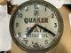 Rare Early Quaker State Gas And Oil Clock Original Vintage, Not Porcelain Sign