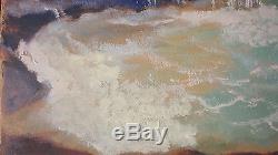 Rare Hawaiian Vintage Oil Painting Signed Dated 1951 Near Blow Hole Oahu