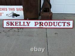 Rare Original LARGE Vintage SKELLY PRODUCTS Sign PORCELAIN Gas Oil Station OLD