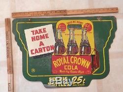 Rare Vintage 1942 RC Royal Crown Cola Soda Pop Gas Oil 2 Sided 24 Metal Sign