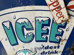 Rare Vintage ICEE Slush Drink Metal Sign Cola Soda Gas Oil Dr. Pepper Root Beer