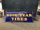 Rare Vintage Porcelain Goodyear Tires Sign Advertising Gas Oil Station 7 Ft3ftqÀ