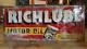 Rare Vintage Richlube Motor Oil Richfield Embossed Sign