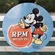 Rare Vintage Rpm Motor Oil Mickey Mouse Sign Gas Station