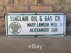 Rare. Vintage. SINCLAIR. Porcelain Oil Lease Sign. OLD SINCLAIR LOGO