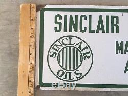 Rare. Vintage. SINCLAIR. Porcelain Oil Lease Sign. OLD SINCLAIR LOGO