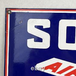 Rare Vintage Socony Air-craft Oils Porcelain Dealer Sign Gas Plane New York 66