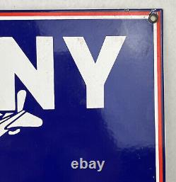 Rare Vintage Socony Air-craft Oils Porcelain Dealer Sign Gas Plane New York 66