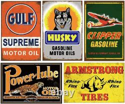 Reproduced Vintage Tin Signs, Gas Oil Retro Advert Metal Sign for Garage Man Cav