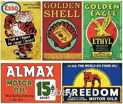 Reproduced Vintage Tin Signs, Gas Oil Retro Advert Metal Sign for Garage Man Cav