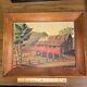 Restored & Framed Vintage Oil Painting Farm Barn Signed George W St. Georges