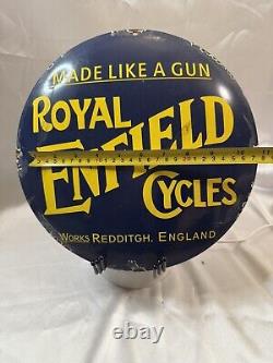 Royal Enfield Cyles Enamel Sign Sided Vintage Advertising Ads