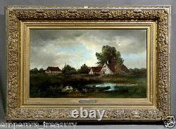 Rural Landscape Oil Painting signed Francois-Leonard Dupont (FRENCH, 1756-1821)