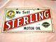 Sterling Motor Oil Vintage Two Sided Porcelain Sign Automobile Collectible