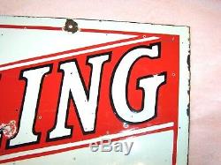 STERLING MOTOR OIL VINTAGE TWO SIDED PORCELAIN SIGN Automobile Collectible