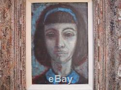 Schnabel Signed Painting Vintage 1960's Abstract Expressionism Portrait Female