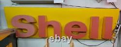 Shell Plastic Lighted Sign Gas Oil Vintage Collectable Man Cave Garage Decor