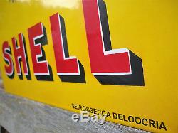 Shell Race Car Enamel sign vintage car vitreous garage oil petrol LARGE VAC186