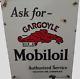 Sign Porcelain Vintage Gargoyle Mobiloil Vacuum Oil Company