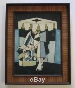 Signed MID Century Cubist Cubism Abstract Painting Modernism Cuba Filipino Vtg