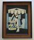 Signed Mid Century Cubist Cubism Abstract Painting Modernism Cuba Filipino Vtg