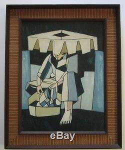 Signed MID Century Cubist Cubism Abstract Painting Modernism Cuba Filipino Vtg