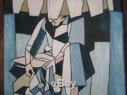 Signed MID Century Cubist Cubism Abstract Painting Modernism Cuba Filipino Vtg