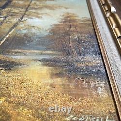 Signed Phillip Cantrell Vintage Oil Painting Landscape scenery. Authentic