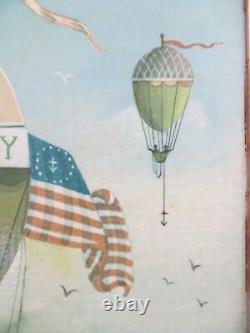 Sirens Hand Laundry Painting Canvas Print Mermaid Whale Hot Air Balloon R Cahoon