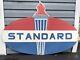 Standard Enamel On Metal 48 Gas Station Sign All-original Vintage