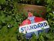 Standard Oil Pump Plate Lubester Vintage Gas Station Steel Porcelain Sign