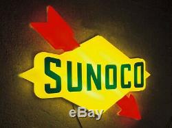 Sunoco Light Box Led Wall Sign Garage Petrol Gasoline Car Vintage Gas & Oil