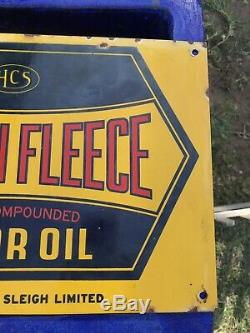 Super Rare Vintage Golden Fleece Enamel Sign Oil Bottle Rack Sign