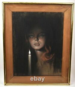 Superb Original Art Pastel Picture Stephen Pearson Candlelight Girl #1 1967