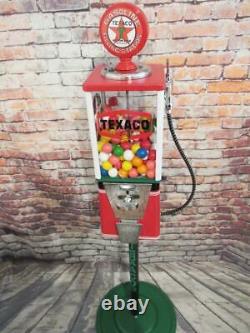 TEXACO PETROLEUM vintage candy machine gumball machine with metal stand