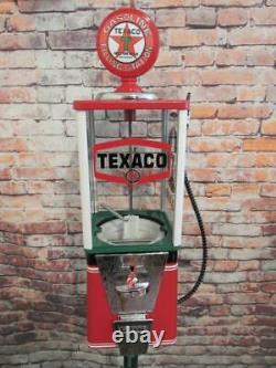 TEXACO PETROLEUM vintage candy machine gumball machine with metal stand