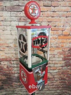 TEXACO PETROLEUM vintage candy machine gumball machine with metal stand