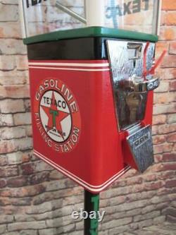 TEXACO PETROLEUM vintage candy machine gumball machine with metal stand